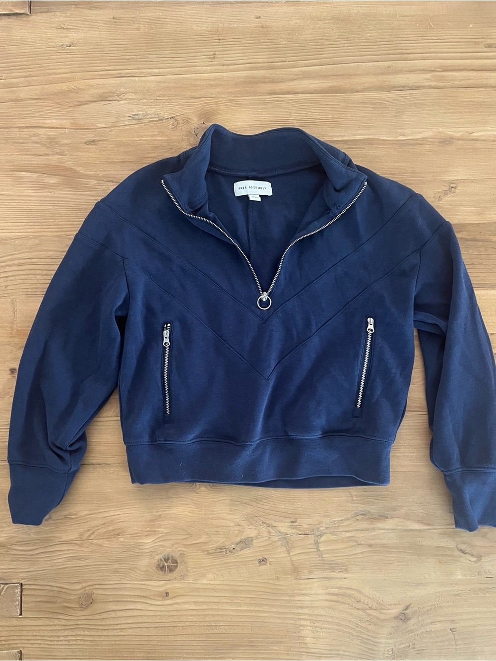 Free Assembly Navy Half-Zip Pullover Jacket